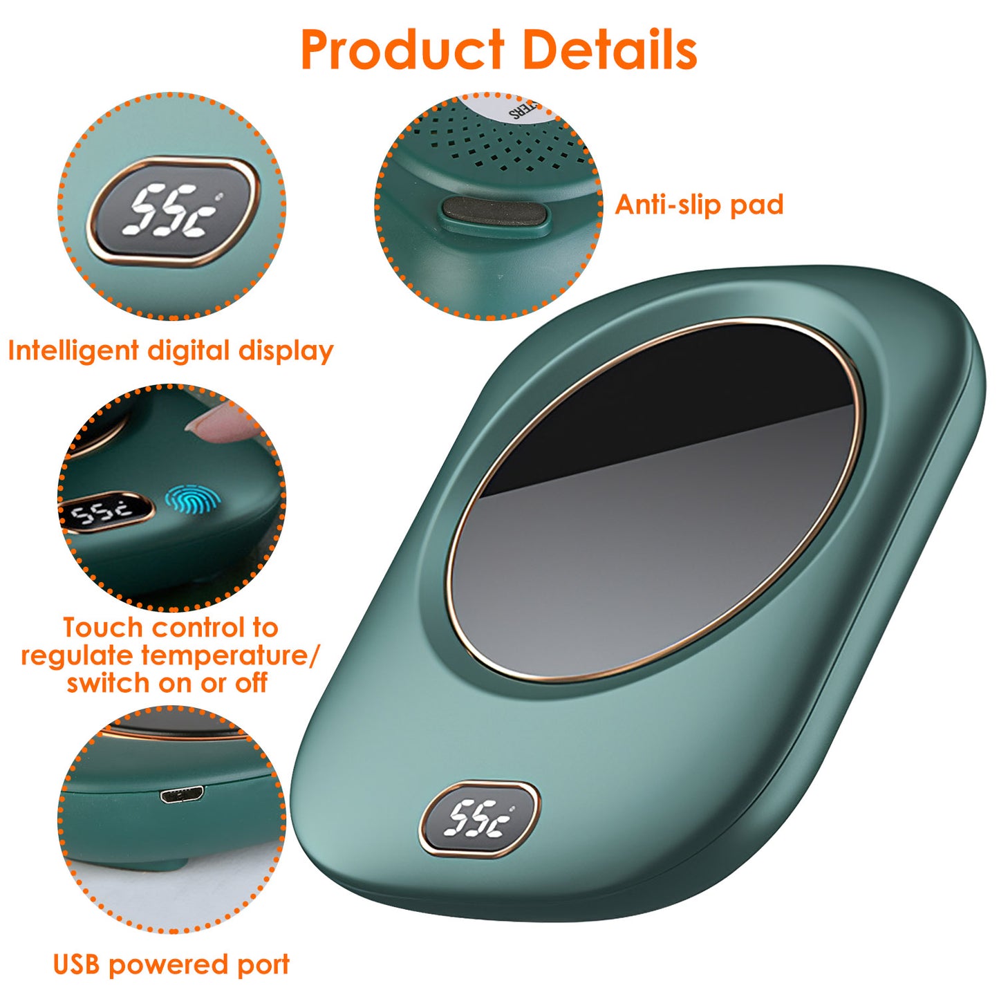 Midlife Steady™ Electric Mug Warmer – 3 Temperature Desk Coffee & Tea Warming Plate